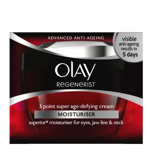 Olay Regenerist 3 Point Treatment Cream 50ml - Verstevigende Dagcrème met Amino-Peptiden voor Kaaklijn, Hals & Ogen - Jeugdige Huid