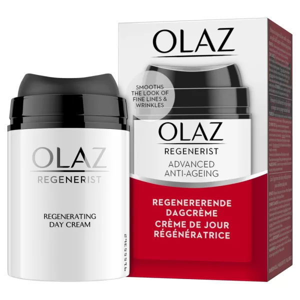 Olay Regenerist Dagcrème 50 ml - Vermindert fijne lijntjes & rimpels, intensieve hydratatie, niet-vette formule met amino-peptidecomplex