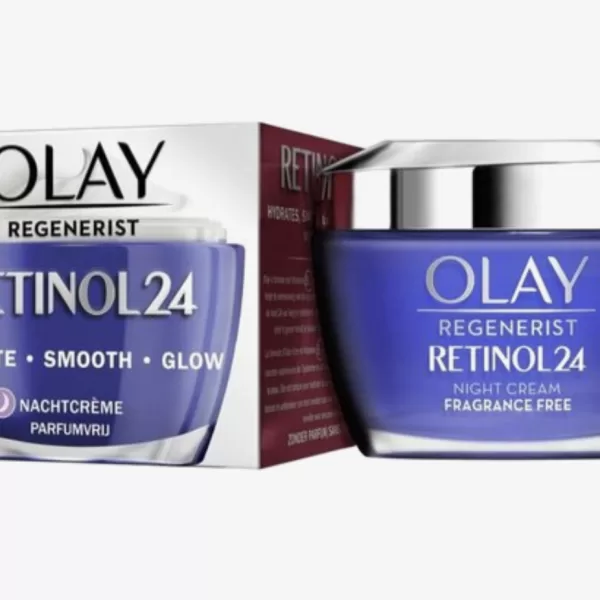 Olay Regenerist Retinol 24 Nachtcrème 50 ml - Hydraterend, anti-aging, zonder geur en kleur, voor fijne lijntjes en stralende huid