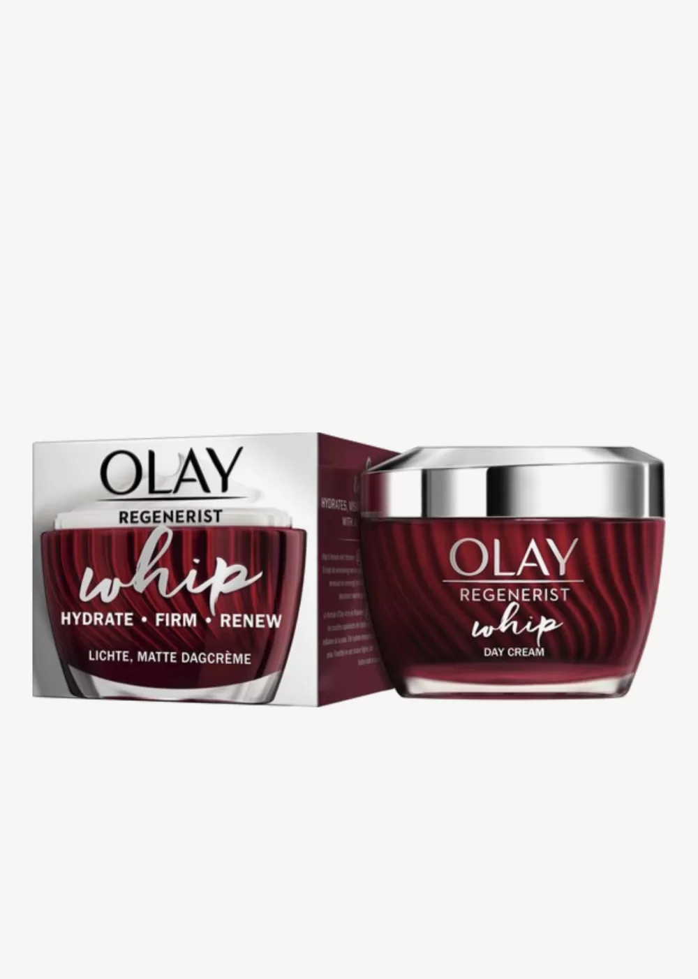 Olay Regenerist Whip 50ml - Lichte, Matte Dagcrème voor Gezicht met Vitamine B3 & Peptiden, 24u Hydratatie, Voor Vette/Combinatie Huid