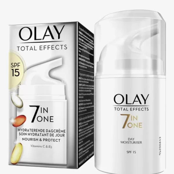 Olay Total Effects 7in1 Dagcrème met SPF15 & Niacinamide - 50ml Hydraterend, Antioxidanten, Geschikt voor alle huidtypes, Niet-vettig