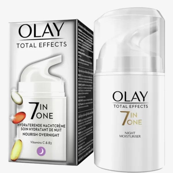 Olay Total Effects 7in1 Nachtcrème met Niacinamide - 50ml, Hydratatie, Anti-Aging, Egaliseert Huidteint, Geschikt voor Alle Huidtypes