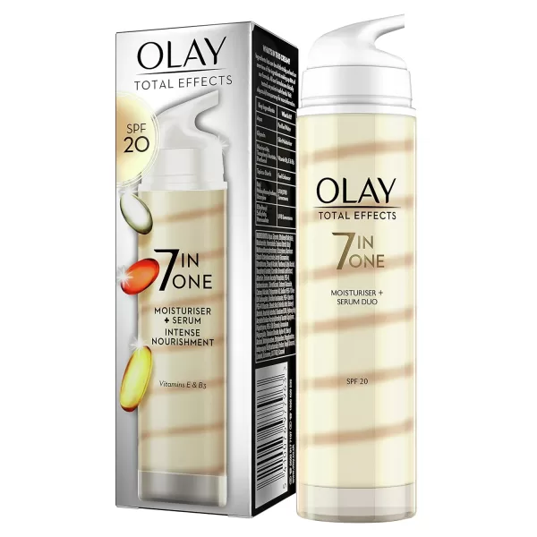 Olay Total Effects Duo: Hydraterende Dagcrème & Serum met SPF 20 - 40ml, 7 Huidvoordelen, Antioxidanten, Geschikt voor Alle Huidtypes