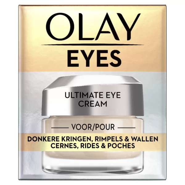 Olay Ultimate Oogcrème 15ml - Vermindert Donkere Kringen & Fijne Lijntjes, Hydrateert voor Alle Huidtypes, Met Vitamine B3 & Cafeïne