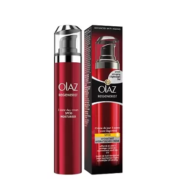 Olaz Regenerist 3 Zone Dagcrème SPF30 - 50 ml | Hydrateert, vermindert rimpels & biedt UV-bescherming voor een jeugdige huid