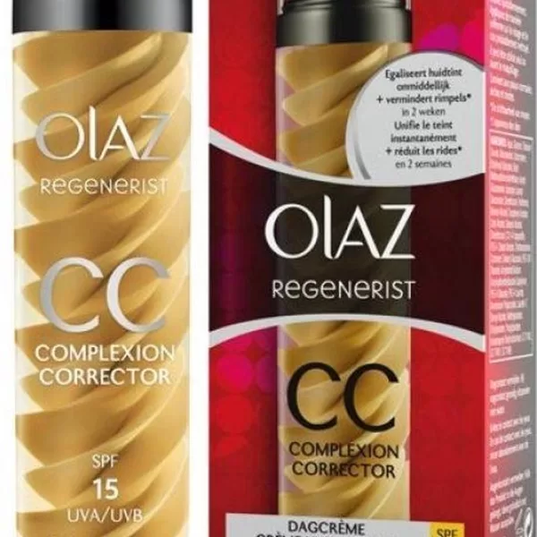 Olaz Regenerist CC Cream 50ml - Complexion Corrector voor lichte huidtint, anti-aging, SPF15, hydraterend, vermindert rimpels en donkere vlekjes