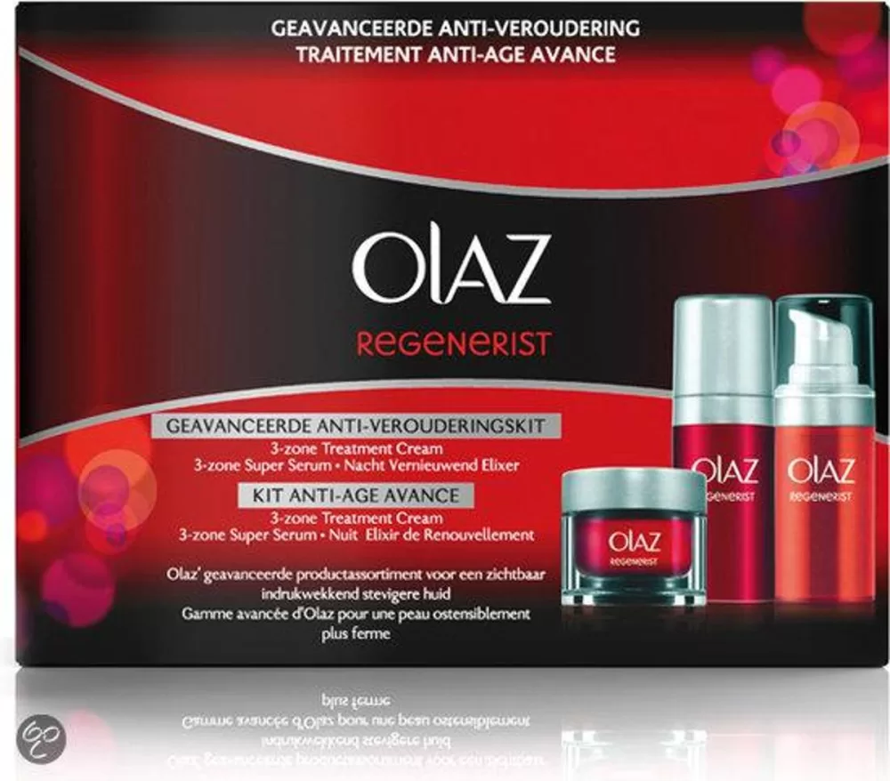 Olaz Regenerist Geschenkset - 3-delig (15ml) - Super Serum, Treatment Cream & Nachtelixir für stevigere, jonger uitziende huid