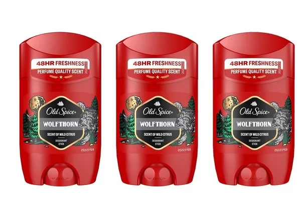 Old Spice Deo Stick Wolfthorn - 3x50ml - Frisse geur met mandarijn & tropisch fruit - Dagelijkse bescherming voor mannen