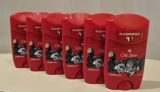 Old Spice Wolfhorn Deodorant Stick - 6 x 50 ml - Geur- en zweetbestrijding, geen vlekken, hydraterende formule