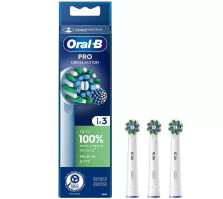 Oral-B CrossAction Zahnbürsten 3er Pack – Effiziente Reinigung für gesunde Zähne und Zahnfleisch, optimale Plaque-Entfernung, sanft und effektiv.