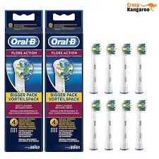 Oral B Floss Action EB 25 Opzetborstels - 8 Stuks Vervangende Borstels voor Elektrische Tandenborstel, Verbeterde Reiniging Tussen Tanden