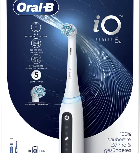 Oral-B iO Series 5 Roterende-oscillerende Tandenborstel voor Volwassenen - Wit, 5 Modi, Ingebouwde Accu, Incl. 1 Opzetborstel