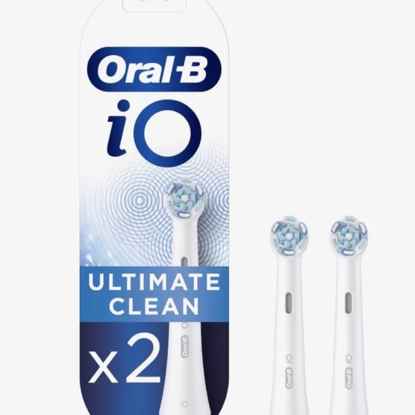 Oral-B iO Ultimate Clean Opzetborstels - 2 Stuks | Verwijdert tot 100% Tandplak | Perfecte Pasvorm voor iO Tandenborstel