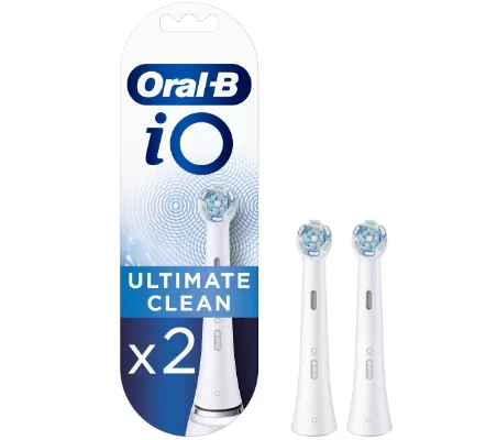 Oral-B iO Ultimate Clean Opzetborstels - 2 Stuks | Verwijdert tot 100% Tandplak | Perfecte Pasvorm voor iO Tandenborstel