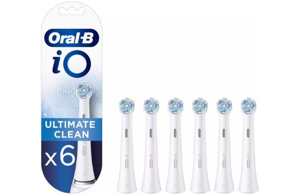 Oral-B iO Ultimate Clean Opzetborstels - 6 Stuks voor 100% Tandplakverwijdering, Compatibel met iO Tandenborstels, Klinisch Bewezen Resultaten