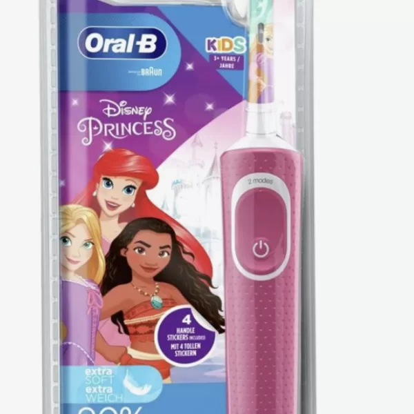 Oral-B Kids Princess Elektrische Tandborstel - Voor Kinderen 3+ - Zachte Borstelharen, Oplaadbaar, Inclusief Disney Stickers & Timer App