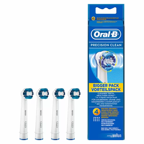 Oral-B Precision Clean Opzetborstels (4 stuks) - Geschikt voor de meeste Oral-B modellen, verwijdert meer plak, met Indicator-haren.