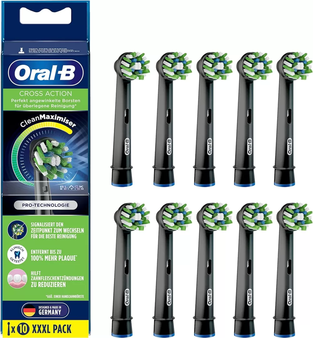 Oral-B Pro Cross Action Opzetborstels - 4 Stuks met CleanMaximiser Technologie - Verwijdert 100% meer tandplak - Geschikt voor alle Oral-B Tandenborstels