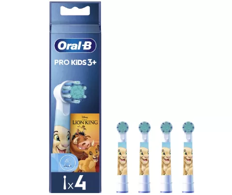 Oral-B Pro Kids Opzetborstels - Disney The Lion King - 4 Stuks - Zacht voor Tandvlees - Geschikt voor Kinderen 3+ - Voor alle Oral-B Kids Tandenborstels