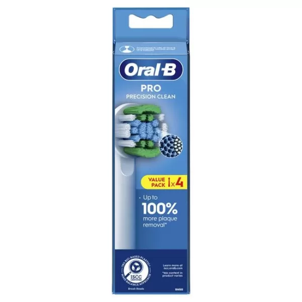 Oral-B PRO Precision Clean Opzetborstels Wit - 4 Stuks, X-vormige borstelharen, CleanMaximiser, geschikt voor alle Oral-B-handvatten (uitz. Pulsonic/iO)