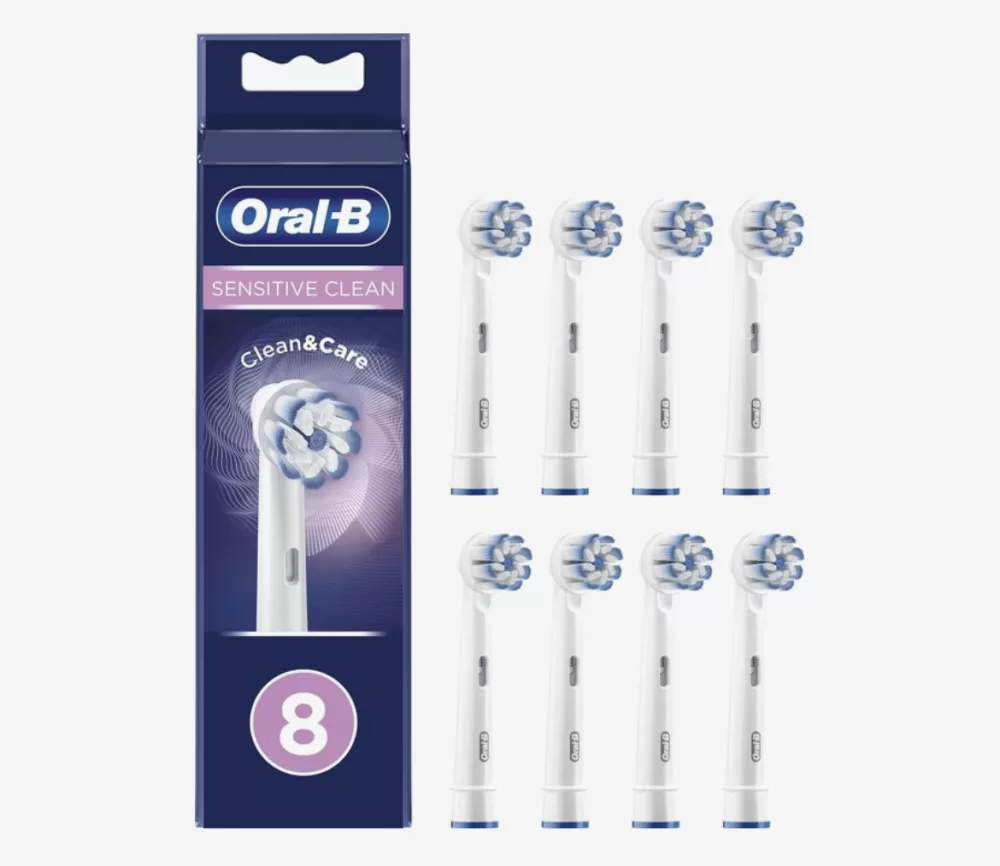 Oral-B Sensitive Clean Opzetborstels 8 stuks - Ultradunne Borstelharen voor Zachte Reiniging, Verwijdert 100% Meer Tandplak, Tandarts Aanbevolen