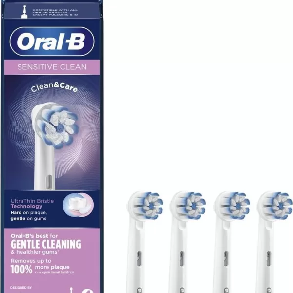 Oral-B Sensitive Opzetborstels (4 stuks) - Ultrathin Borstelharen voor Gevoelig Tandvlees, Verwijdert 100% Meer Tandplak, Voor Alle Oral-B Modellen