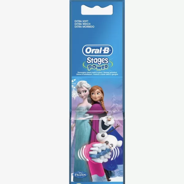 Oral-B Stages Power Disney Frozen Opzetborstels voor Kinderen – 2 Stuks, Extra Zacht, Gevoelige Tandenmodus, Inclusief Stickers & App