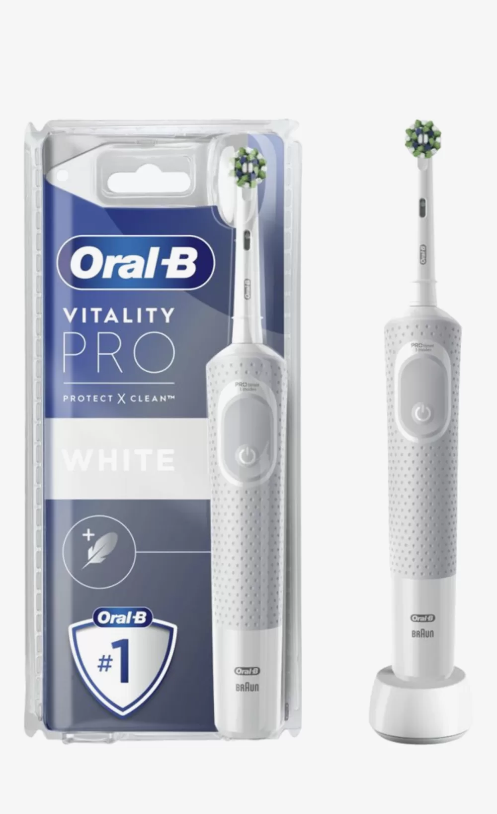 Oral-B Vitality Pro X Clean Elektrische Tandenborstel - Wit, 3 Poetsstanden, Timer, Tot 100% Meer Tandplakverwijdering, Oplaadbaar