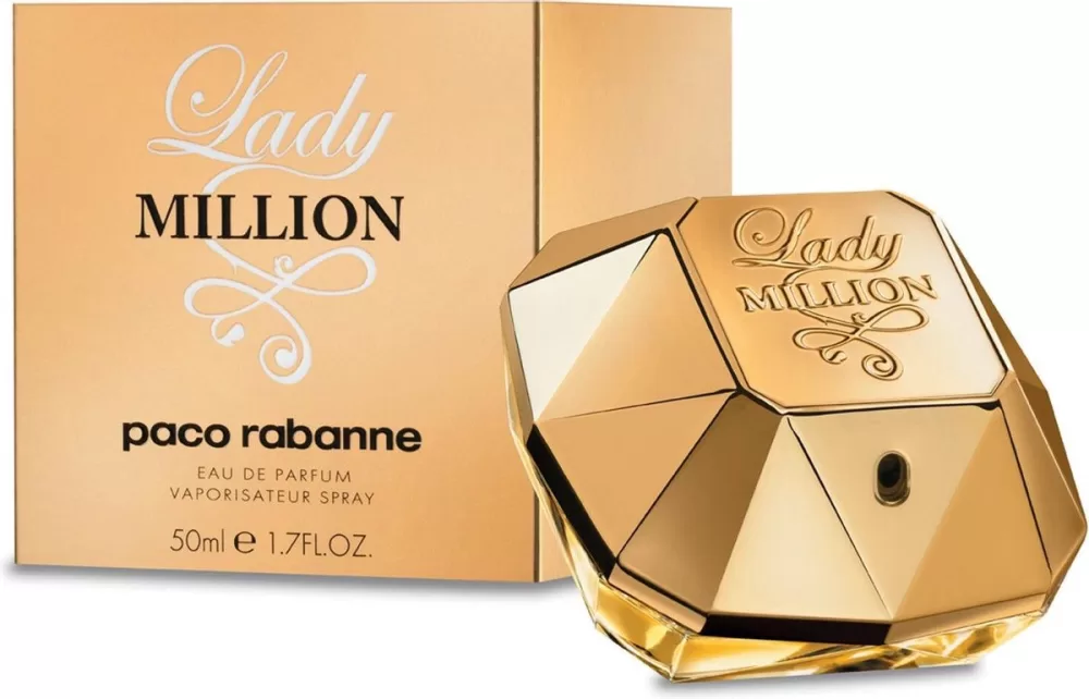 Paco Rabanne Lady Million Eau de Parfum 80 ml - Bloemige, Houtachtige Geur voor Dames - Luxe Gouden Flacon, Perfect Cadeau