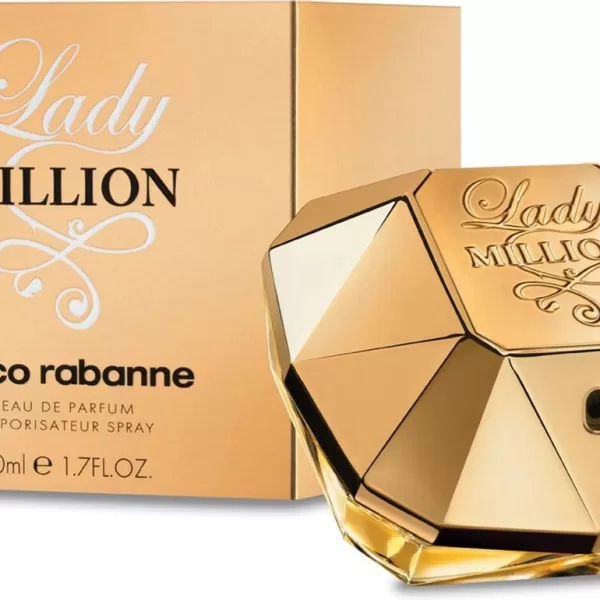 Paco Rabanne Lady Million Eau de Parfum 80 ml - Bloemige, Houtachtige Geur voor Dames - Luxe Gouden Flacon, Perfect Cadeau