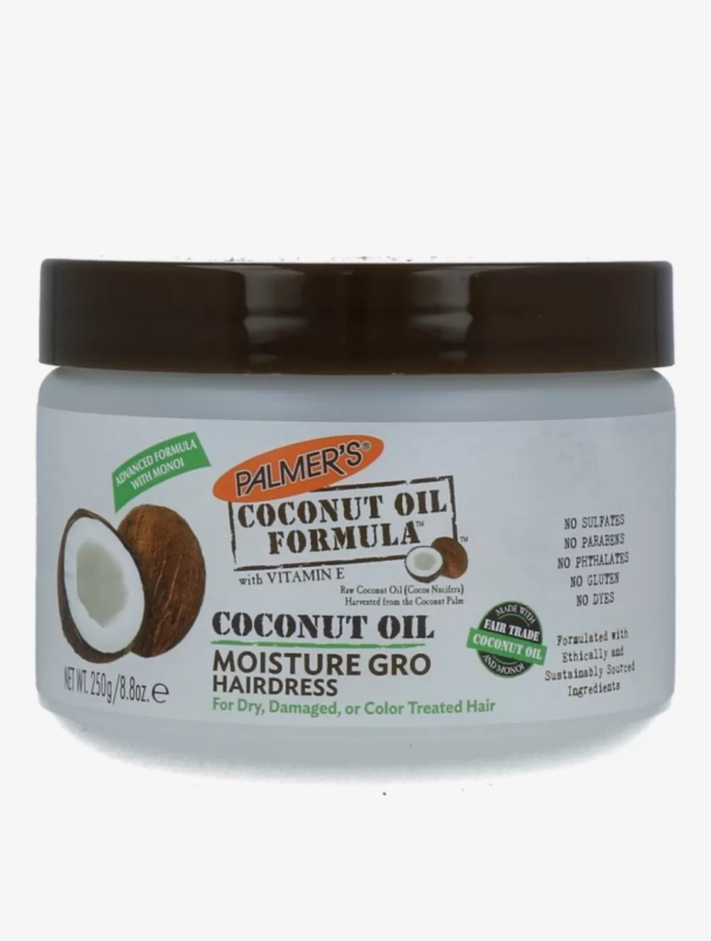 Palmers Coconut Oil Hairdress 250g - Moisturizing Pomade mit Kokosöl, Olijfolie, Lanoline & Vitamine E für Glanz & Zachtheid