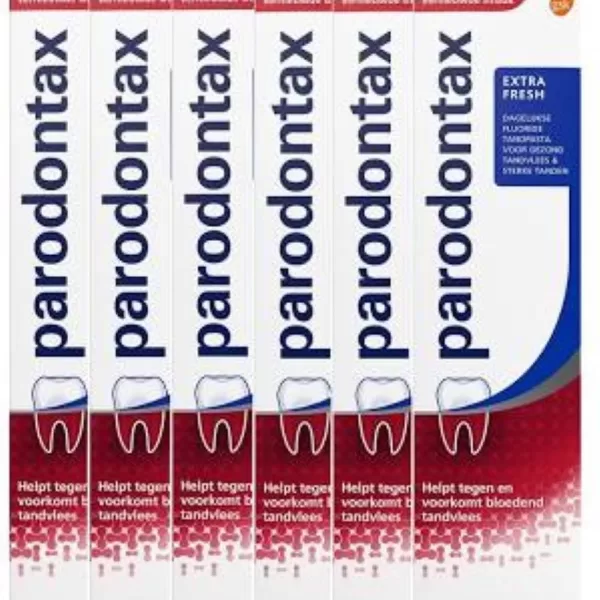 Parodontax Extra Fresh Tandpasta - Voordeelverpakking 6 Stuks (75 ml) - Fluoride, Versterkt Tandvlees, Tandplak Verwijdering, Verfrissend