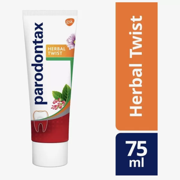 Parodontax Herbal Twist Tandpasta 75ml – Effectieve Plaque Verwijdering, Gember & Munt Smaak, Voorkomt Bloedend Tandvlees, 4x Effectiever