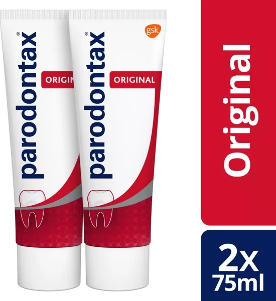 Parodontax Original Fluoride Tandpasta - 4 x 75 ml - Oude Smaak - Versterkt Tandvlees & Voorkomt Gaatjes - Natuurlijke Plantenextracten