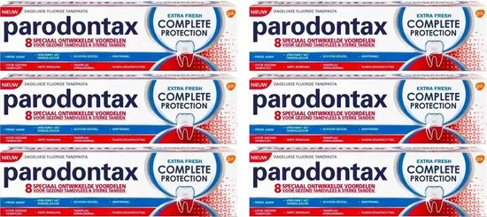 Parodontax Tandpasta Complete Protection Extra Fresh - 6 x 75ml - Voordeelverpakking voor Gezond Tandvlees en Sterke Tanden