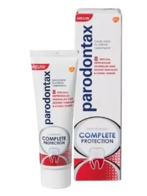 Parodontax Tandpasta Complete Protection Whitening 75ml - Fluoride, Natuurlijke Witheid, Tandplak Verwijdering, Gezond Tandvlees, Frisse Adem