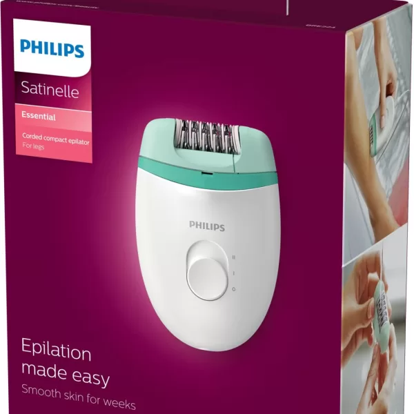 Philips BRE224/00 Satinelle Epilator - Efficiënt Epileersysteem, 2 Snelheden, Ergonomische Handgreep, Afspoelbaar Hoofd voor Gladde Benen