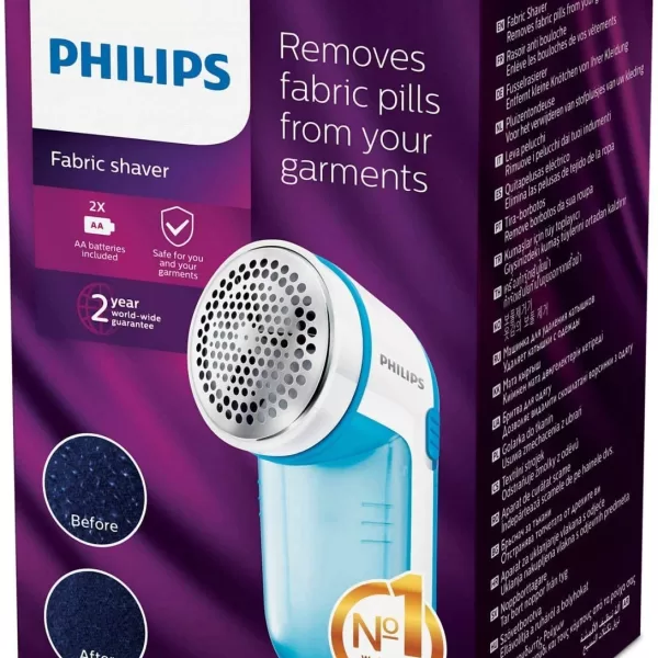 Philips Ontpiller GC026/00 - Pluizentondeuse met 2 AA-batterijen, Grote opvangbak, Eenvoudig schoonmaken, Geschikt voor kleding en dekens