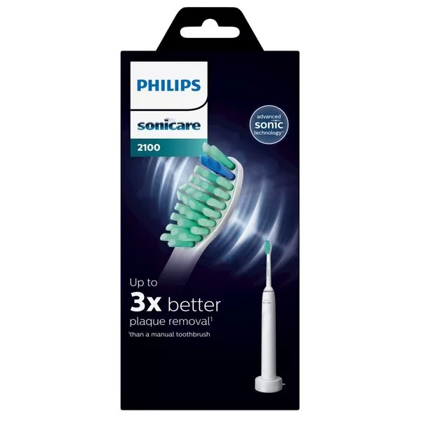 Philips Sonicare 2100 Elektrische Zahnbürste - Sanfte Reinigung, Timer-Funktion, Ergonomisches Design, Ideal für gesunde Zähne und Zahnfleisch