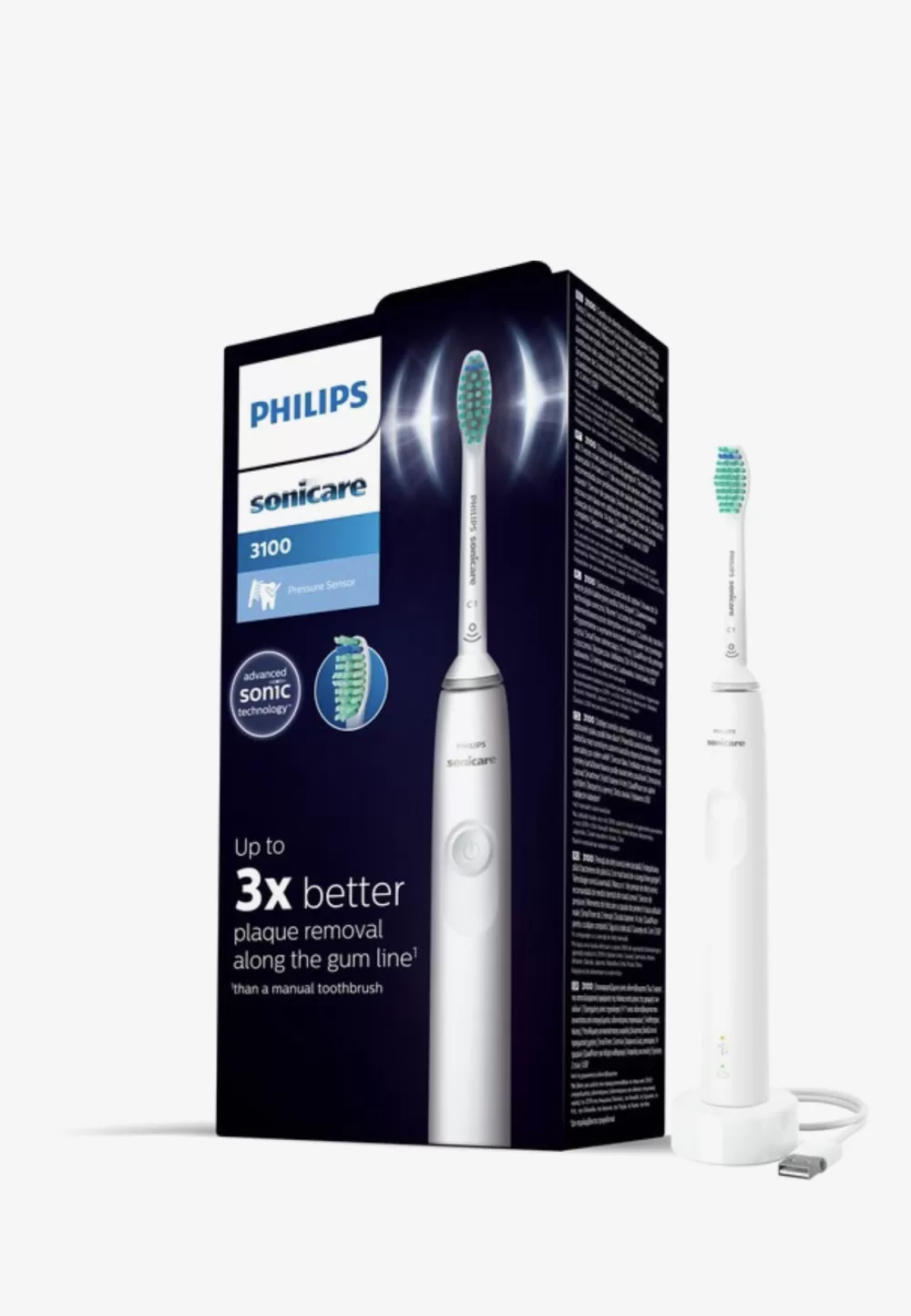 Philips Sonicare 3100 HX3671/13 - Elektrische Tandenborstel - Wit - 3x Meer Tandplakverwijdering - Druksensor & 14 Dagen Batterijduur