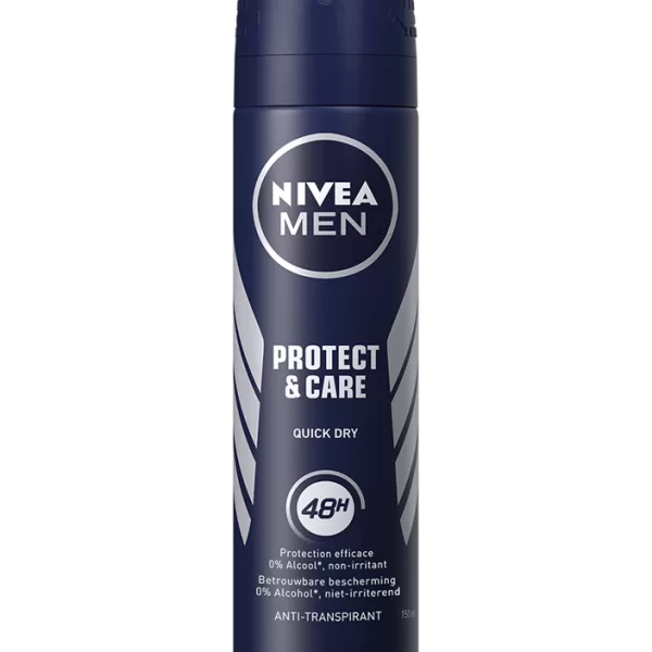 PROTECT & CARE SPRAY Anti-Transpirant 150ml - 48h Schutz, 0% Alkohol, Niet-irriterend, Betrouwbare Bescherming für empfindliche Haut