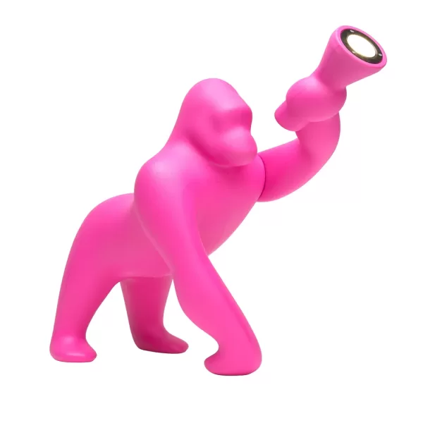 Qeeboo Kong XS Fuxia Tischleuchte mit verstellbarem Arm | Gorilla Design | Innenbeleuchtung | Stilvoll & dekorativ