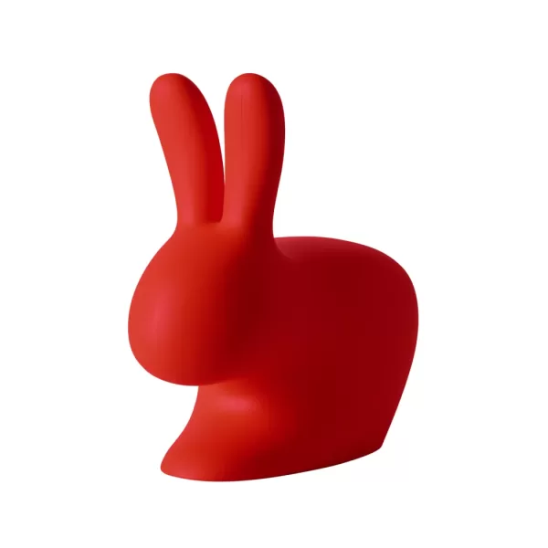 Qeeboo Rabbit Baby Chair - Roter Kinderstuhl aus Kunststoff, ergonomisches Design, ideal für drinnen und draußen, von Stefano Giovannoni