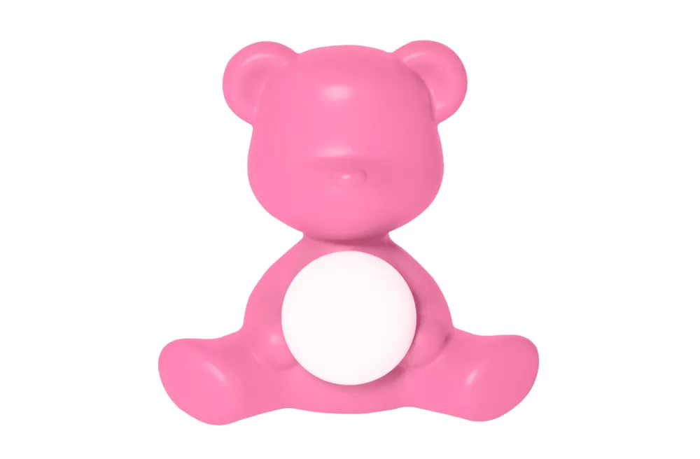 Qeeboo Teddy Girl LED-Leuchte | Wiederaufladbar | Kabellos | Bright Pink | Design von Stefano Giovannoni | Tischlampe für Kinderzimmer