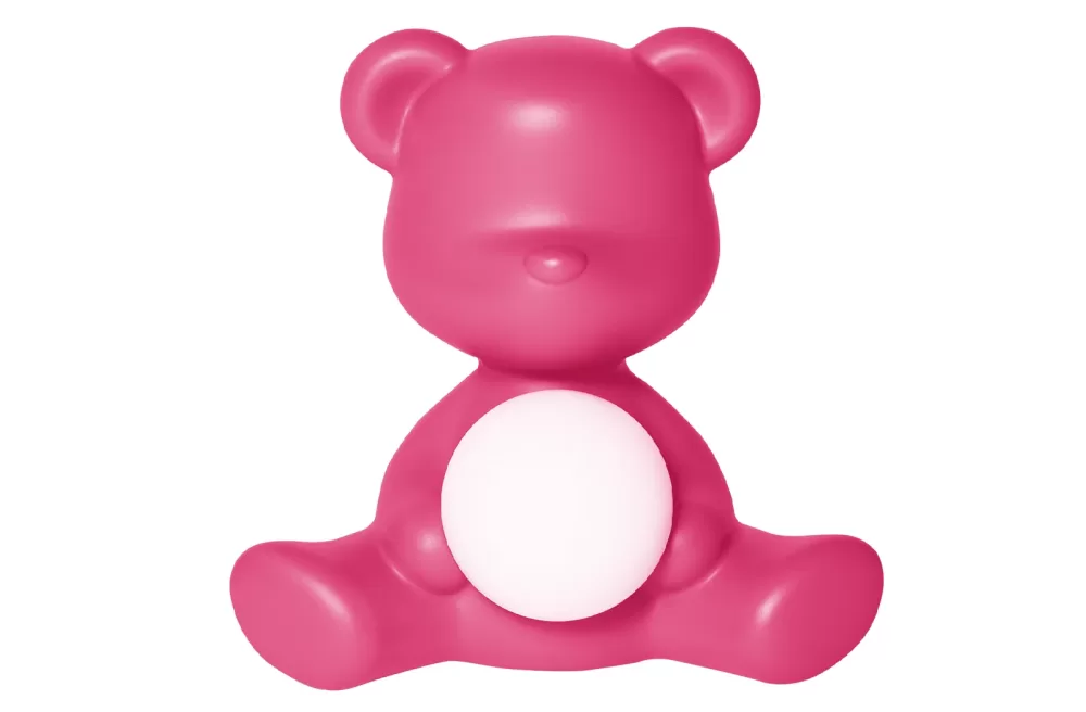 Qeeboo Teddy Girl Leuchte | Fuchsia LED Tischlampe | Wiederaufladbar, kabellos, von Stefano Giovannoni | Teddy Kollektion