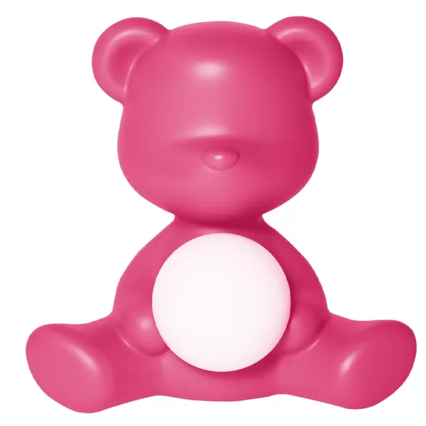 Qeeboo Teddy Girl Leuchte | Fuchsia LED Tischlampe | Wiederaufladbar, kabellos, von Stefano Giovannoni | Teddy Kollektion