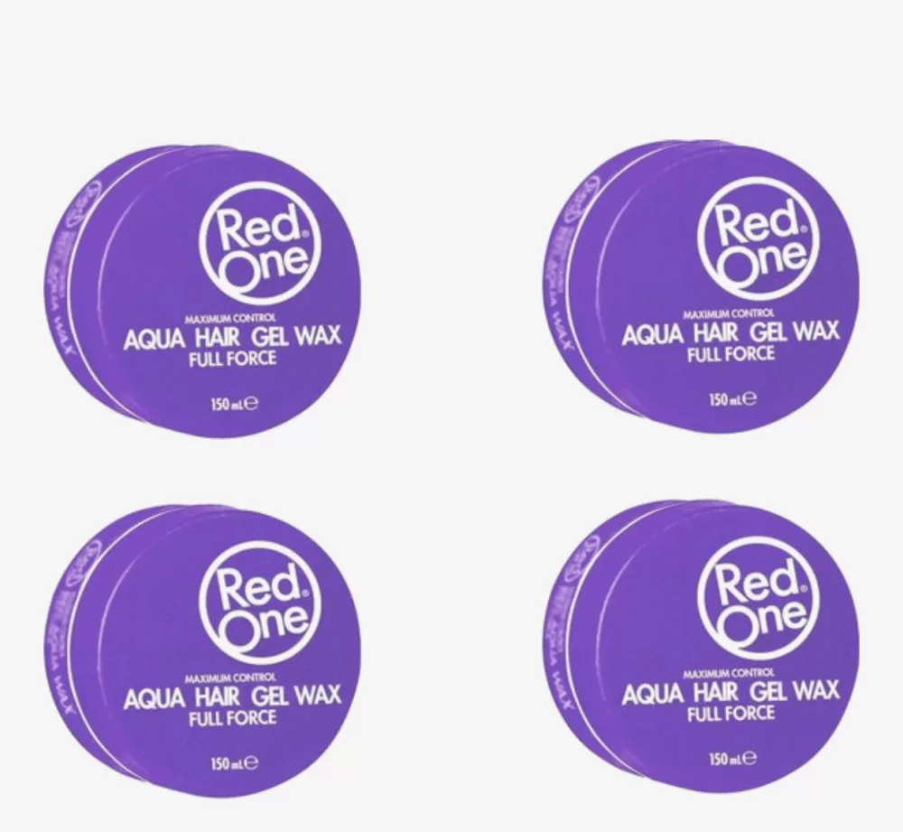 Red One Aqua Hair Gel Wax Violetta - 4x150ml - Voordeelverpakking - Fruitige Geur voor Perfecte Haarstijl