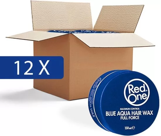 Red One Hair Wax Blue - 12 Stuks Voordeelverpakking, Flexibele Hold, Glanzend, Niet Plakkerig, Frisse Kauwgumgeur, Perfect voor Elke Haarstijl