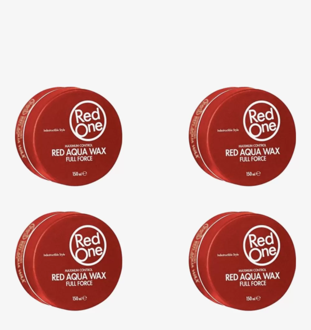 Red One Red Aqua Haarwax - 4x150ml Vorteilspackung - Fruchtige Duft, Starker Halt, Perfekte Haarstylingslösung