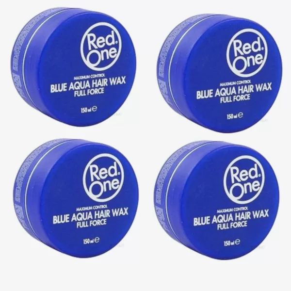 Red One Wax Blue Aqua - 4x150ml Vorteilspackung - Hochwertige Styling-Wachs für starken Halt und glänzendes Finish